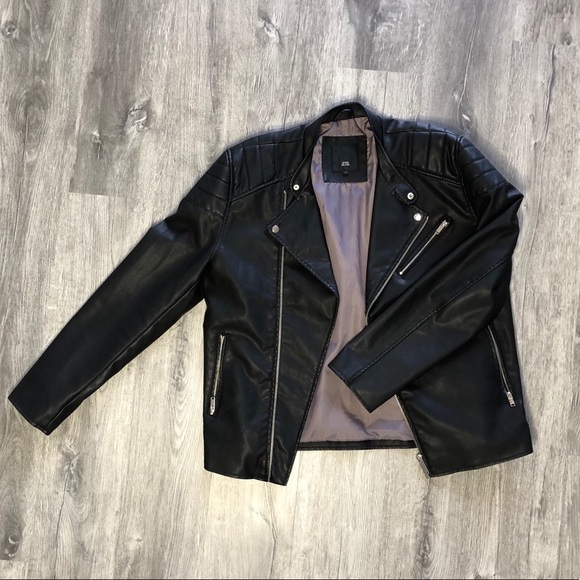 river island mens leather jacket